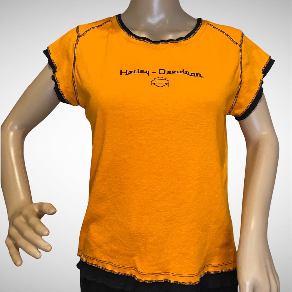 Harley Davidson Bell County Temple Texas Mock 2-Layer Tee Size Large VGC